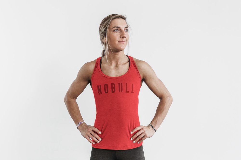 Débardeurs NOBULL Femme Rouge - NOBULL Racerback,France (6483-QIYJK)